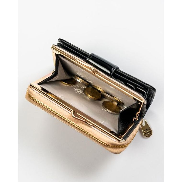 Portfel, czarny, skórzany, RFID, Peterson