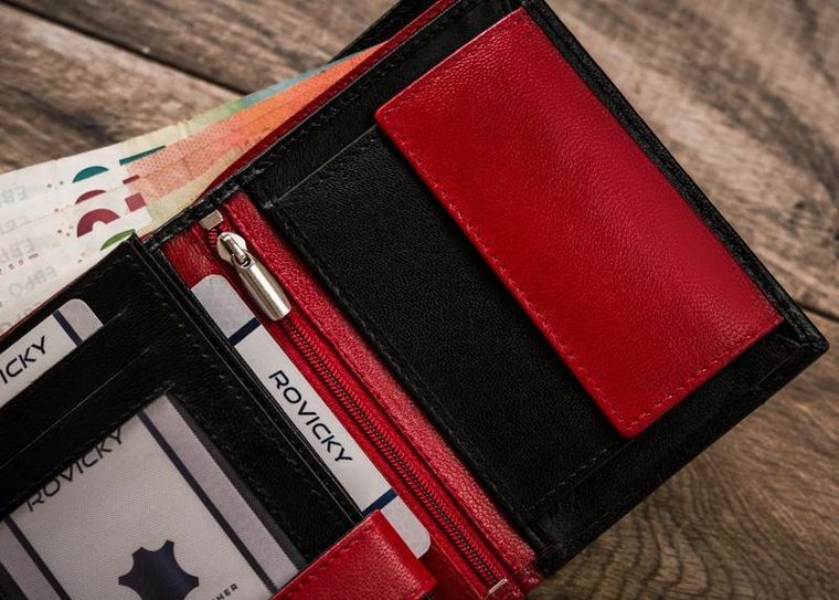 Portfel, czarny, skórzany, RFID, Rovicky