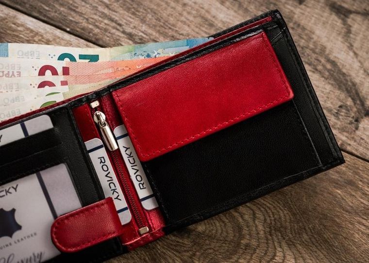 Portfel, czarny, skórzany, RFID, Rovicky