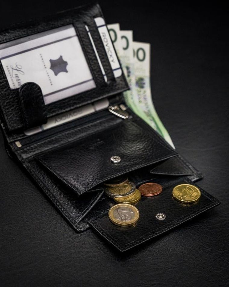 Portfel, czarny, skórzany, RFID, Rovicky