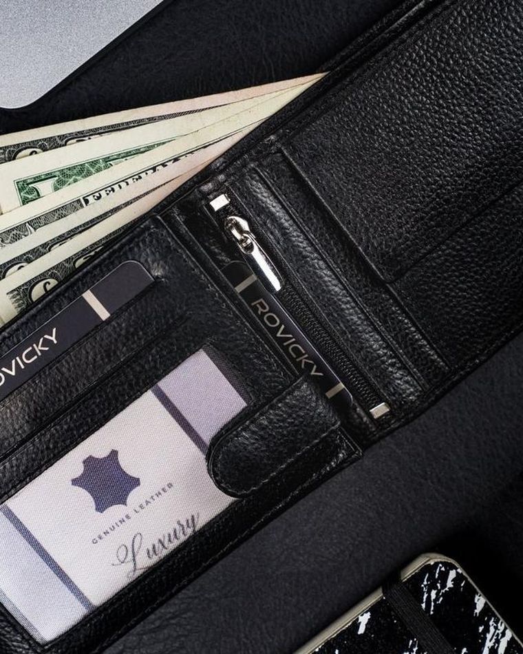 Portfel, czarny, skórzany, Ronaldo