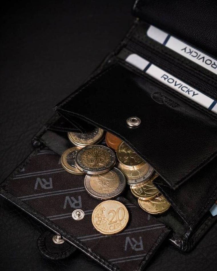 Portfel, czarny, skórzany, Rovicky