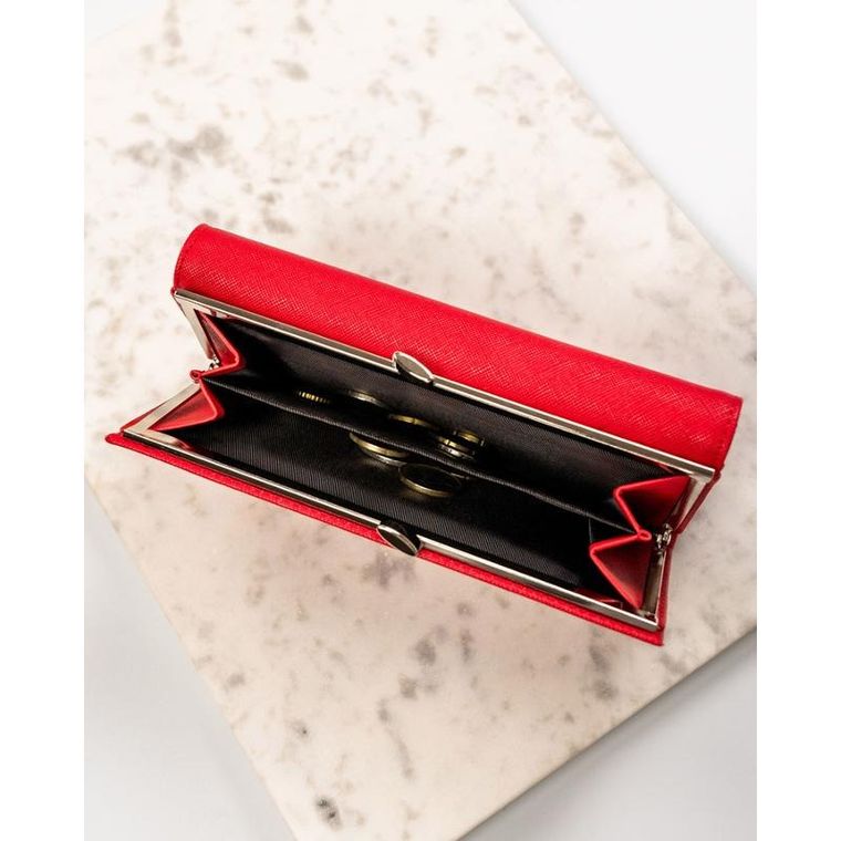 Portfel, czerwony, skóra ekologiczna, Cavaldi