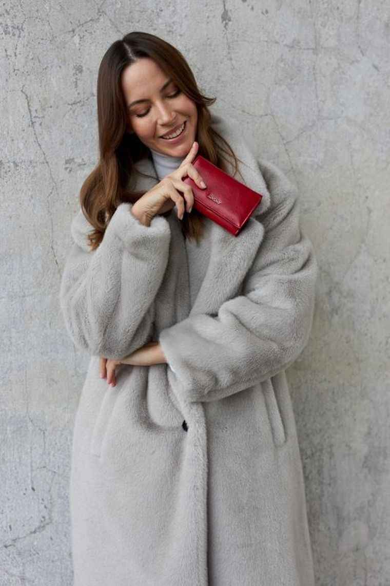 Portfel, czerwony, skóra ekologiczna, Rovicky