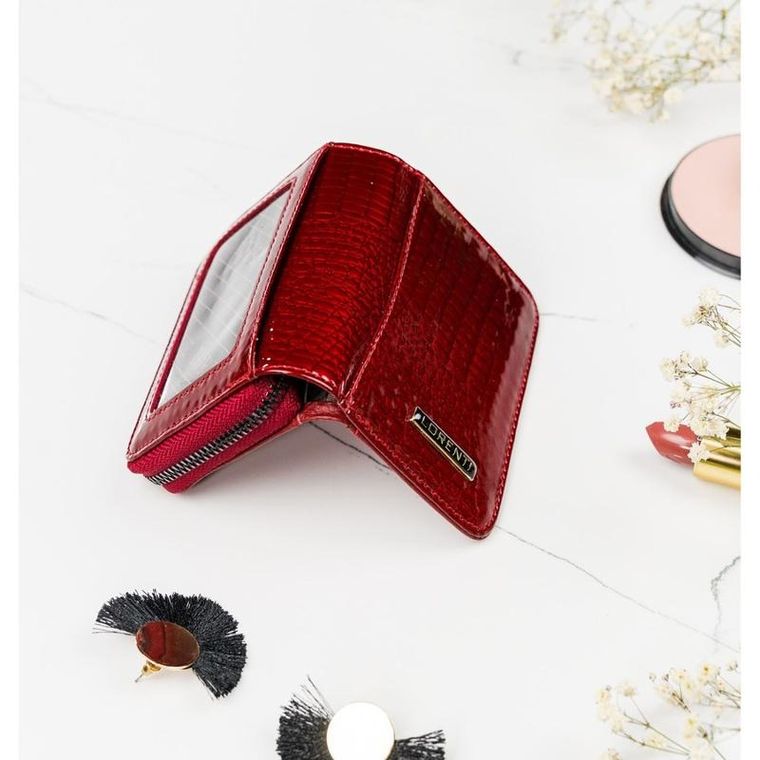 Portfel, czerwony, skórzany, Lorenti