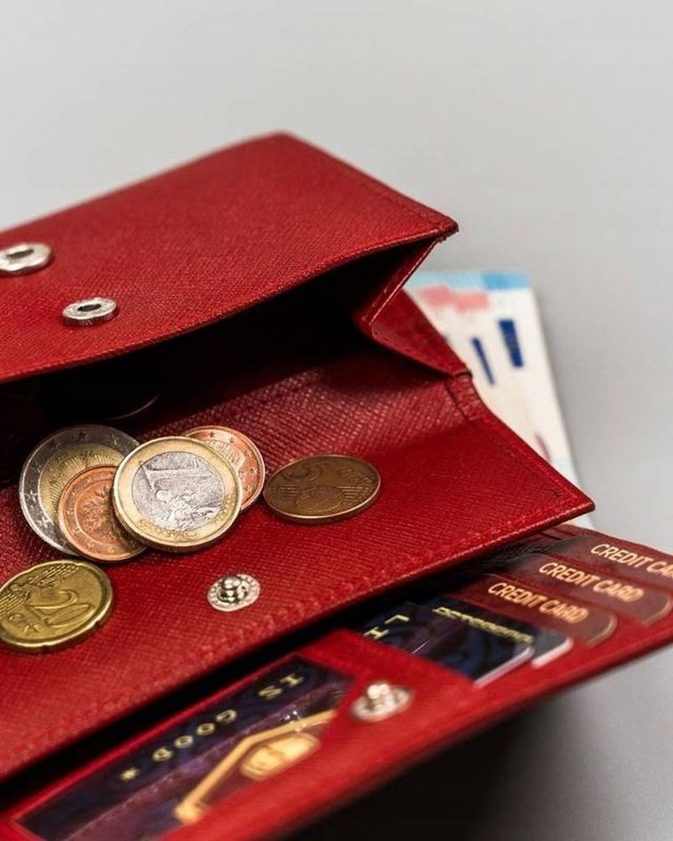 Portfel, czerwony, skórzany, Peterson