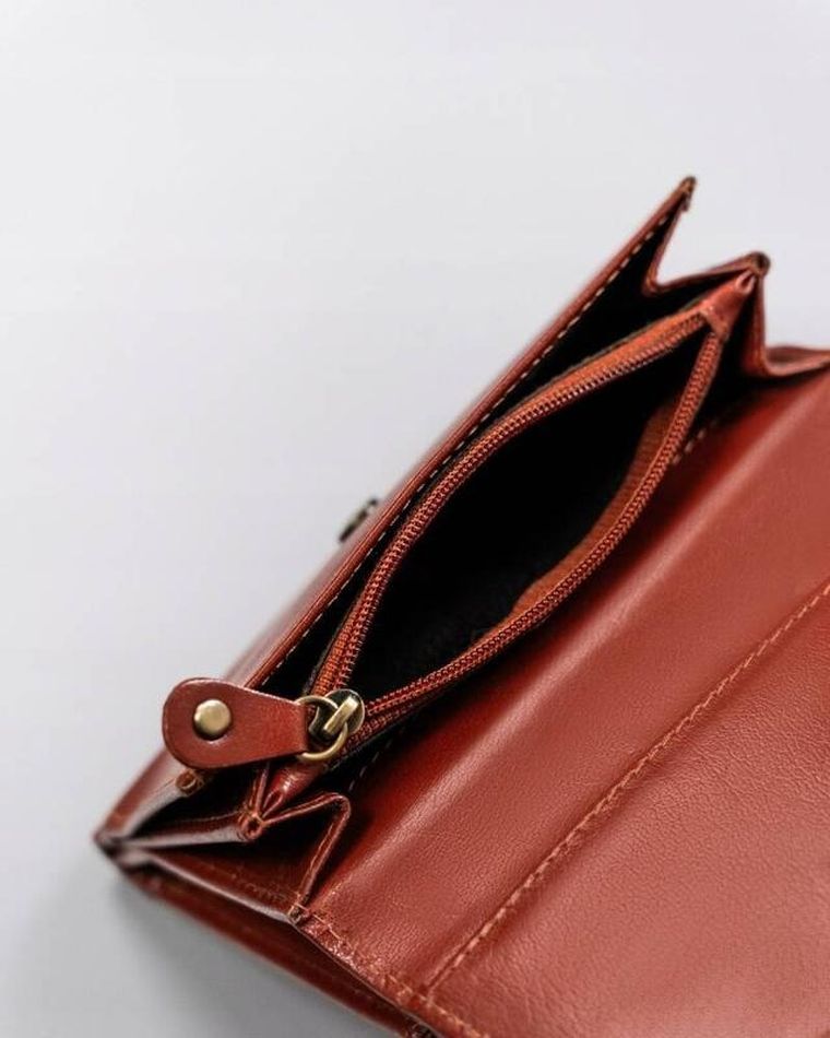 Portfel, czerwony, skórzany, Peterson