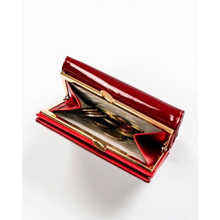 Portfel, czerwony, skórzany, Peterson