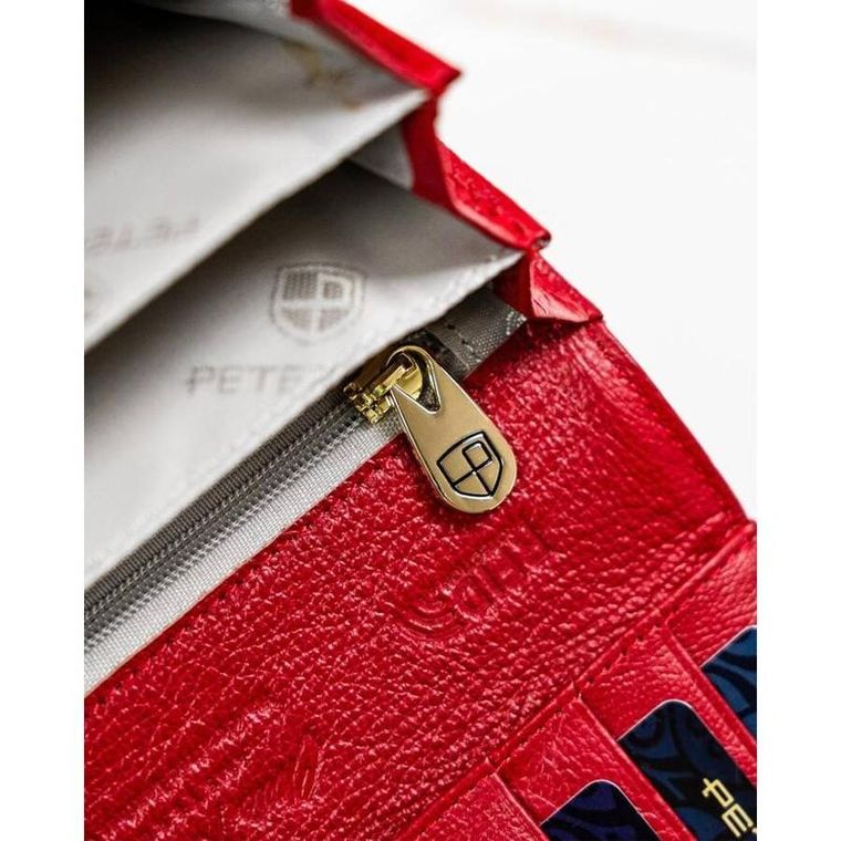 Portfel, czerwony, skórzany, Peterson