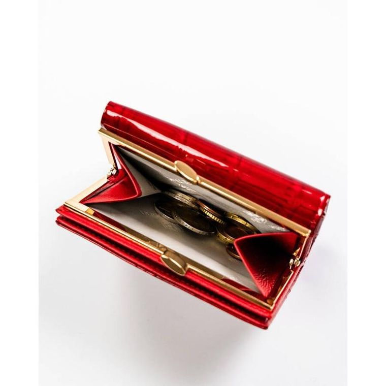 Portfel, czerwony, skórzany, Peterson