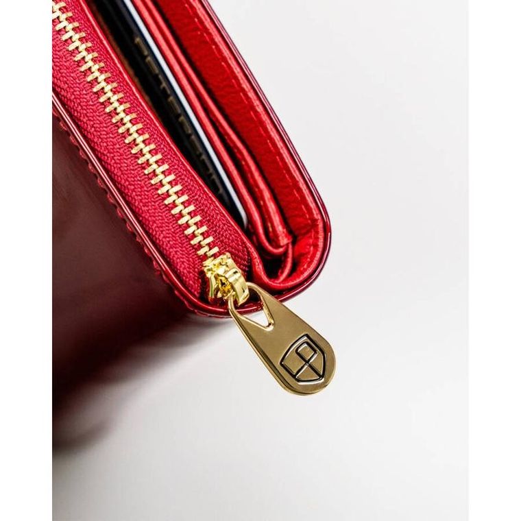 Portfel, czerwony, skórzany, Peterson