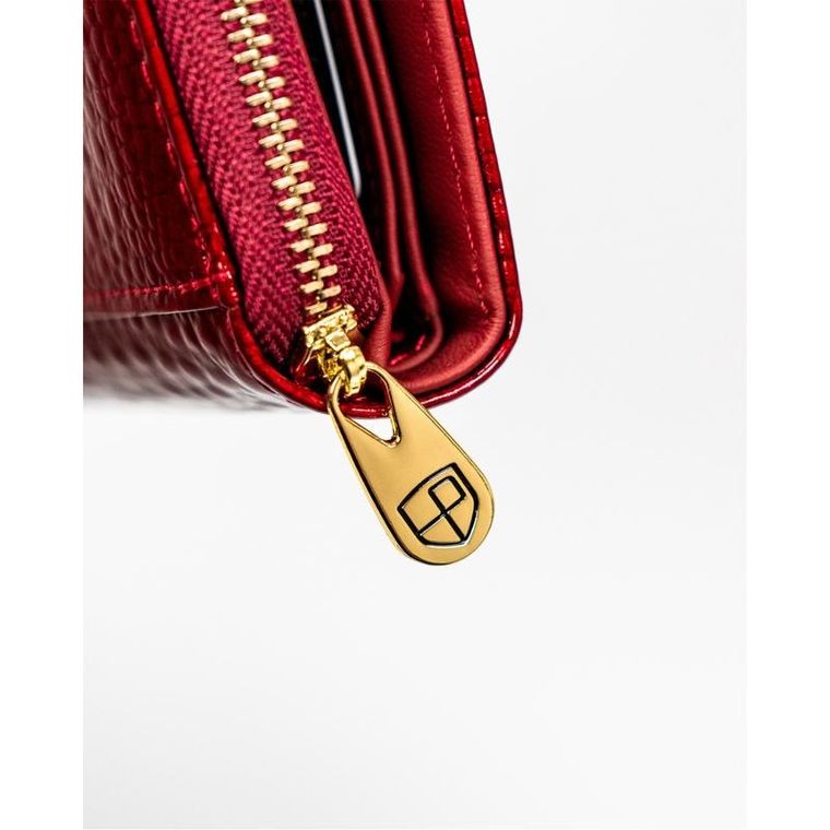 Portfel, czerwony, skórzany, Peterson