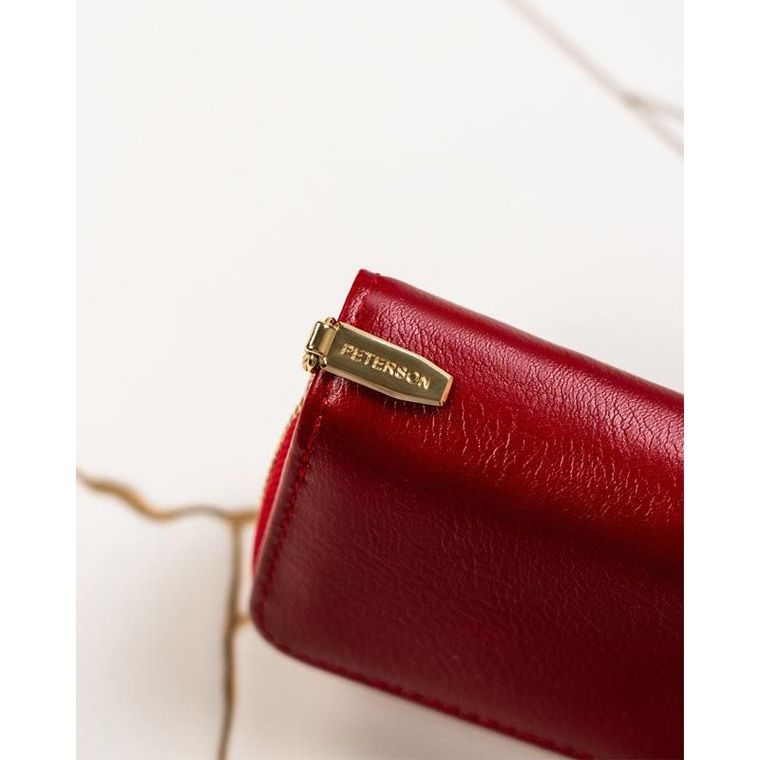 Portfel, czerwony, skórzany, Peterson