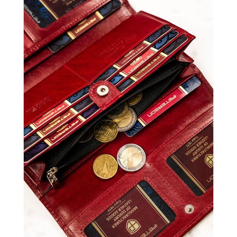 Portfel, czerwony, skórzany, Peterson