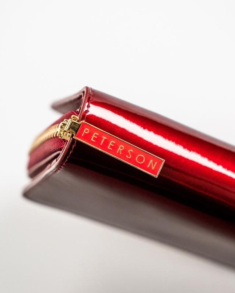 Portfel, czerwony, skórzany, RFID, Peterson