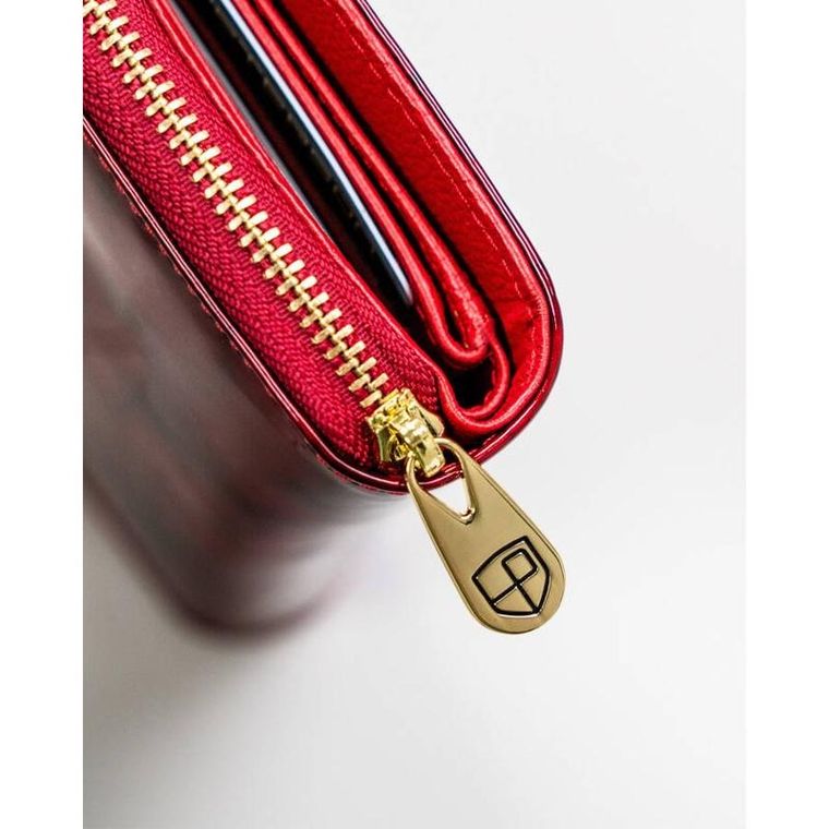 Portfel, czerwony, skórzany, RFID, Peterson