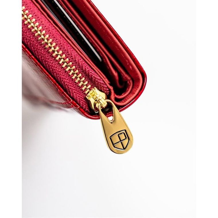 Portfel, czerwony, skórzany, RFID, Peterson