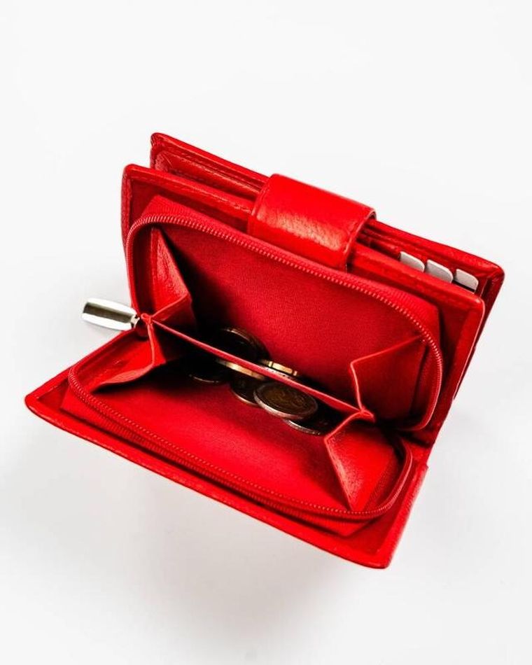 Portfel, czerwony, skórzany, Rovicky