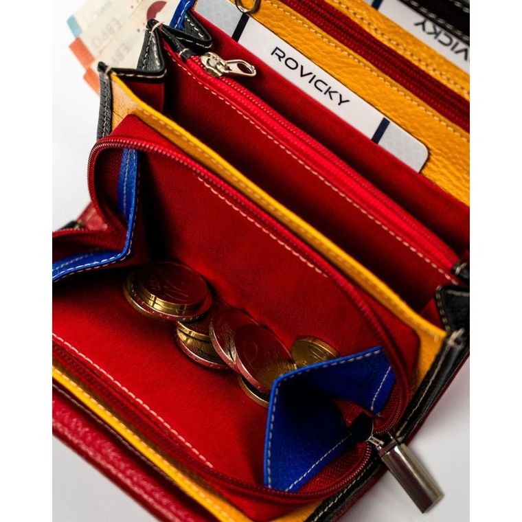 Portfel, czerwony, skórzany, Rovicky