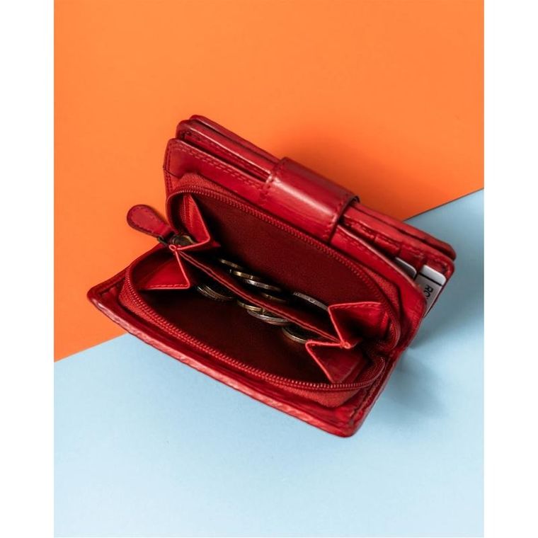 Portfel, czerwony, skórzany, Rovicky