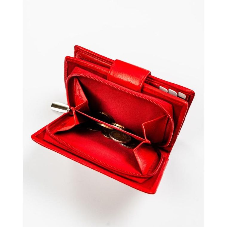 Portfel, czerwony, skórzany, Rovicky