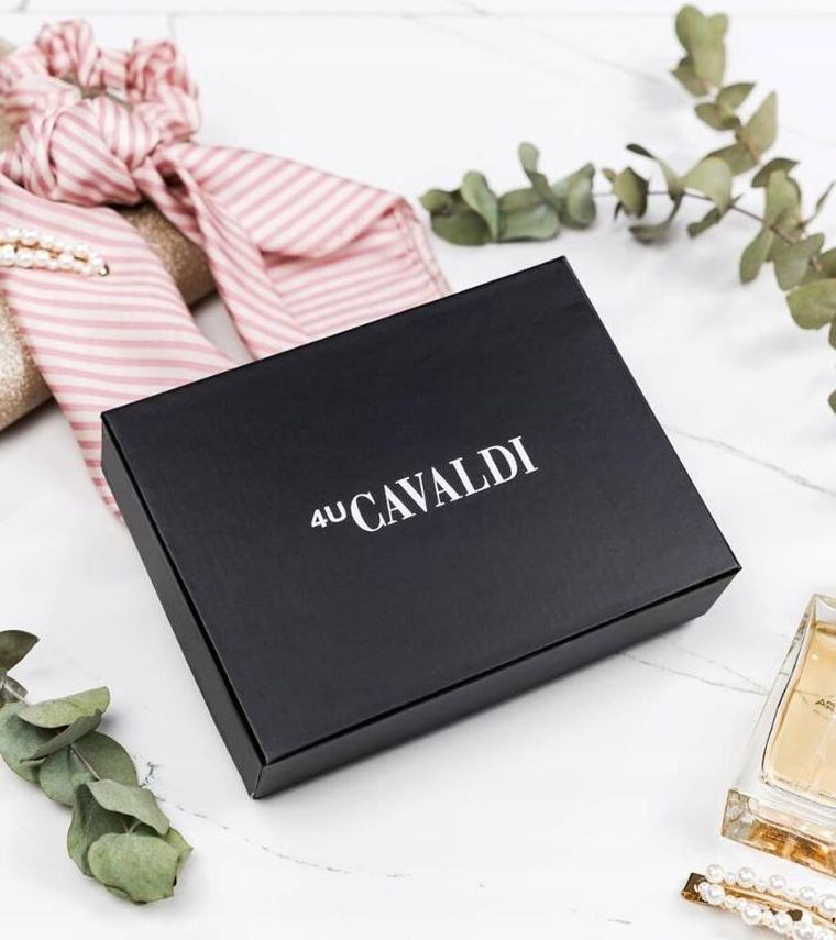 Portfel, granatowy, skórzany, 4U Cavaldi