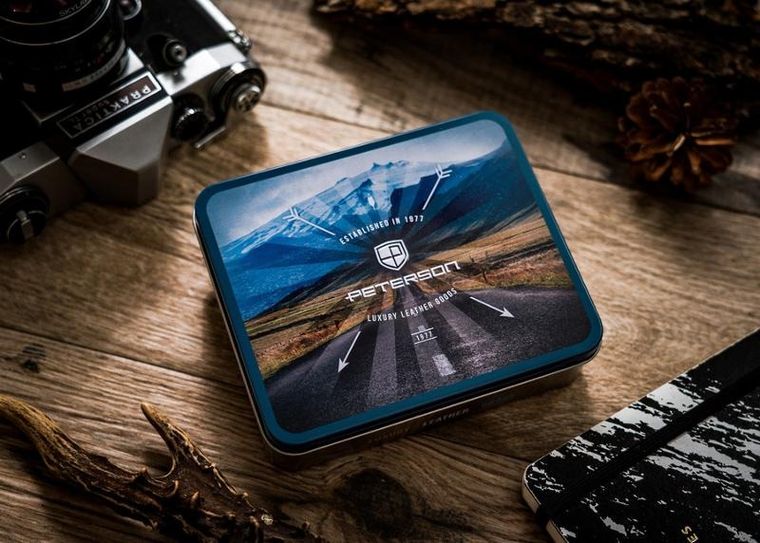 Portfel męski z retro skóry nubukowej, Peterson