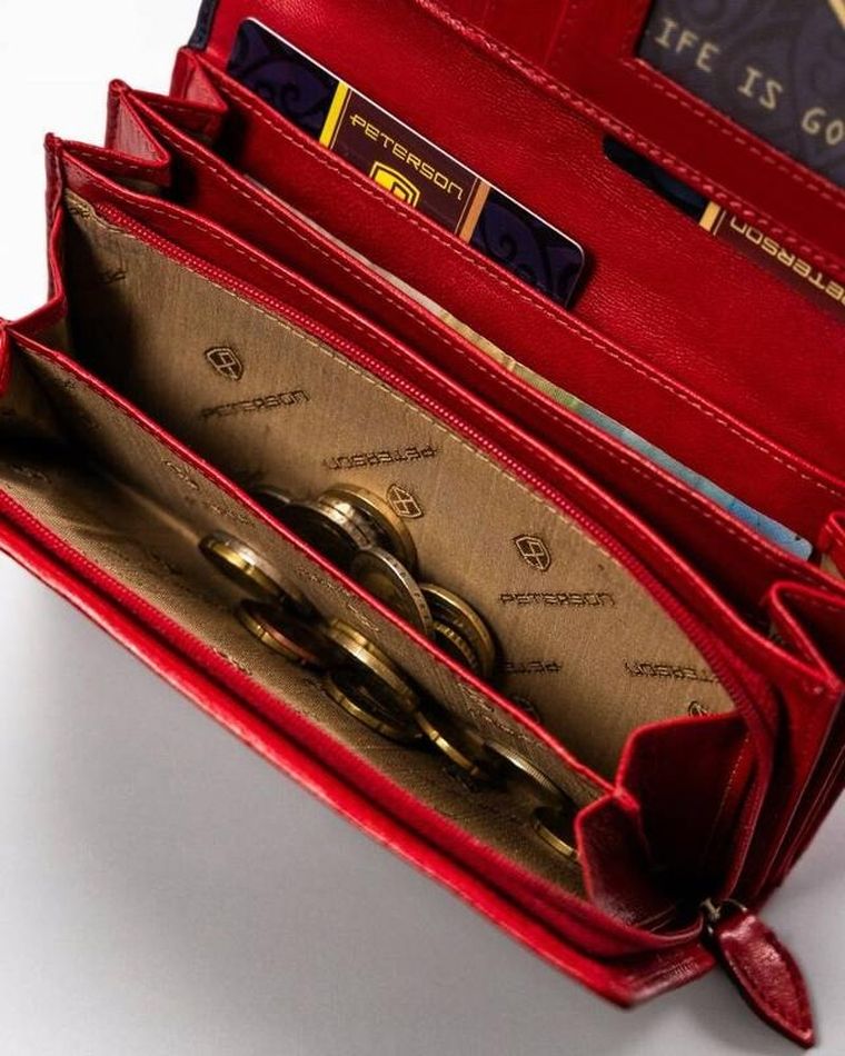 Portfel, mix, skórzany, Peterson