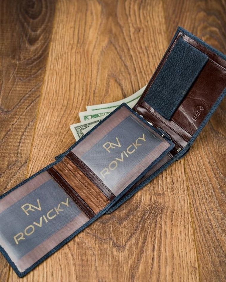 Portfel, niebieski, skórzany, Forever Young