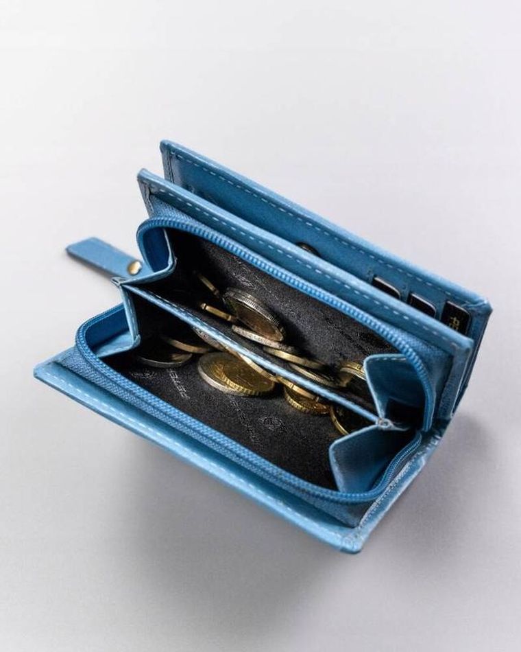 Portfel, niebieski, skórzany, Peterson