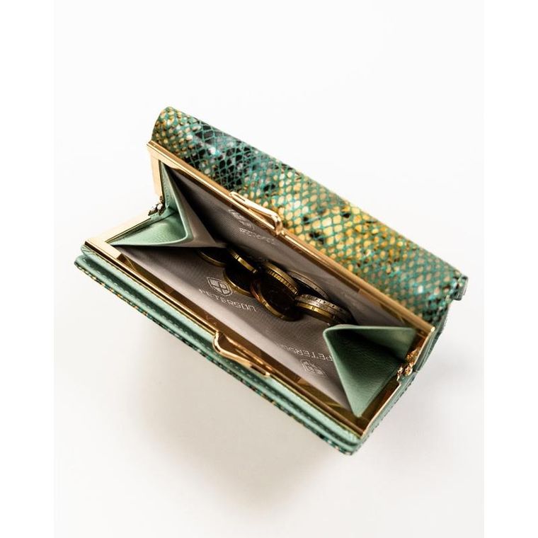 Portfel, niebieski, skórzany, Peterson