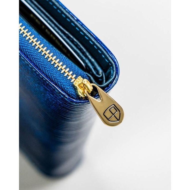 Portfel, niebieski, skórzany, RFID, Peterson