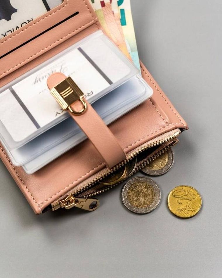 Portfel, różowy, skóra ekologiczna, Cavaldi