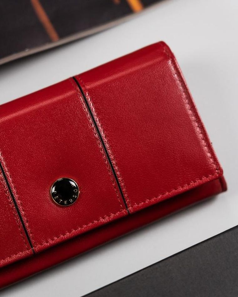 Portfel, skórzany, kwiatowy wzór, Peterson