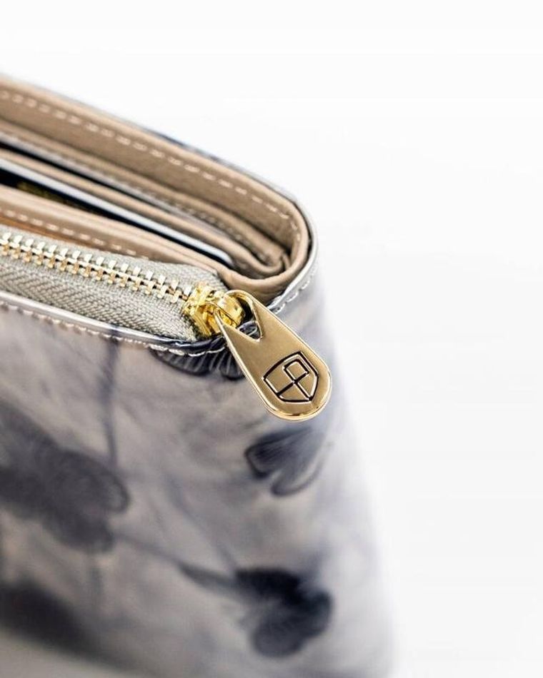 Portfel, srebrno-niebieski, skórzany, RFID, Peterson