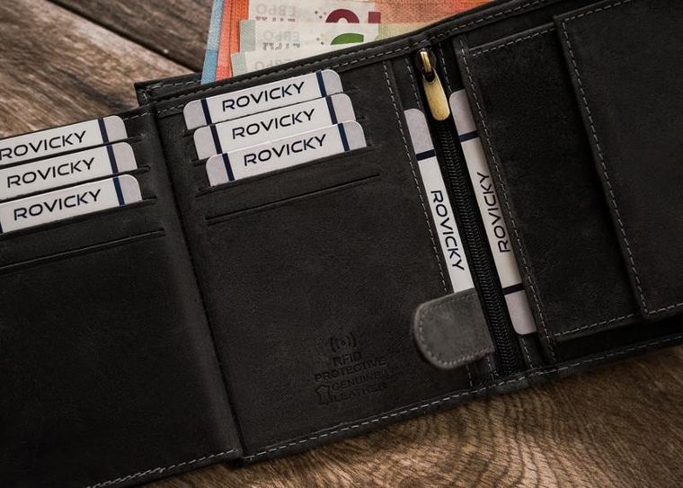 Portfel, szary, skórzany, Always Wild