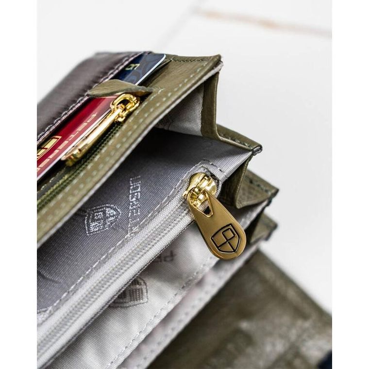 Portfel, szary, skórzany, Peterson