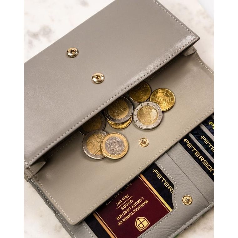 Portfel, zielony, skórzany, Peterson