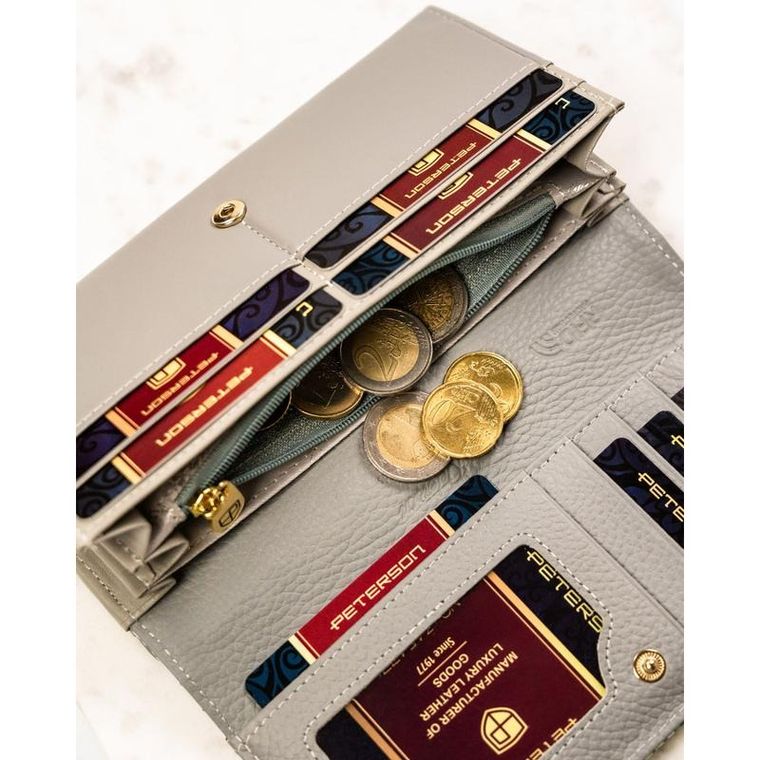 Portfel, zielony, skórzany, Peterson