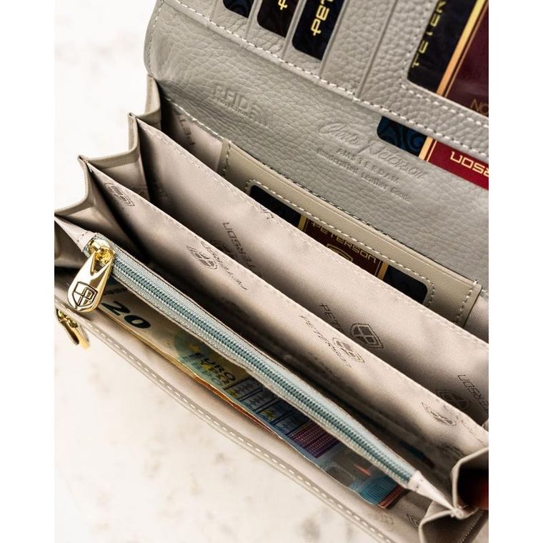 Portfel, zielony, skórzany, Peterson