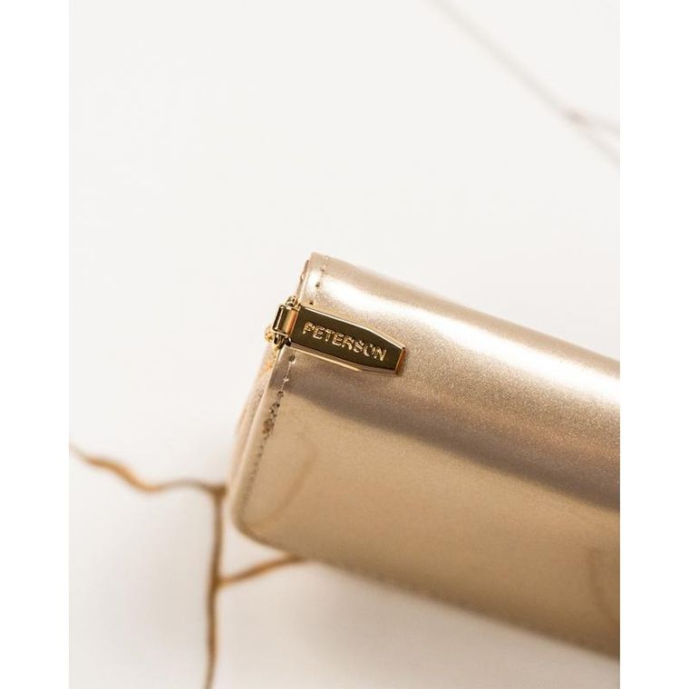 Portfel, złoty, skórzany, Peterson