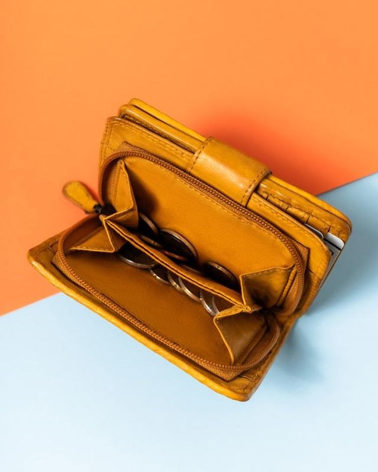 Portfel, żółty, skórzany, Rovicky