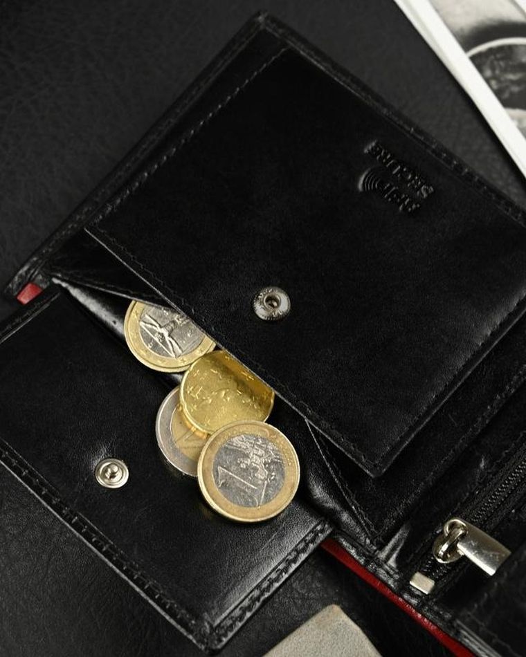 Poziomy portfel męski z bezpieczną sekcją na karty, Ronaldo