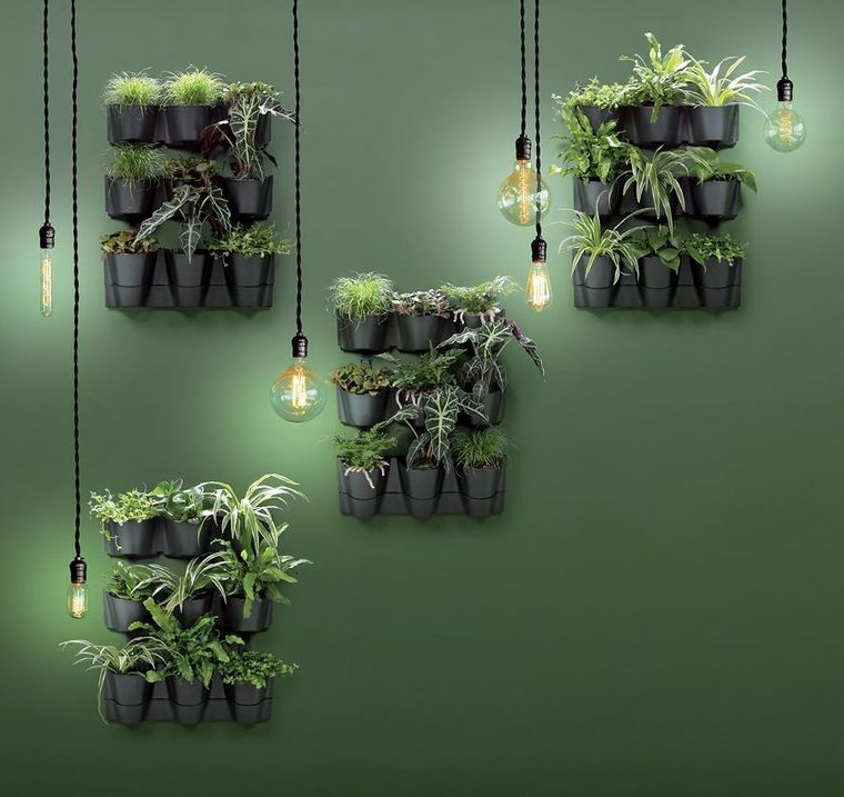 Prosperplast, ogród wertykalny, wiszący kwietnik, antracyt