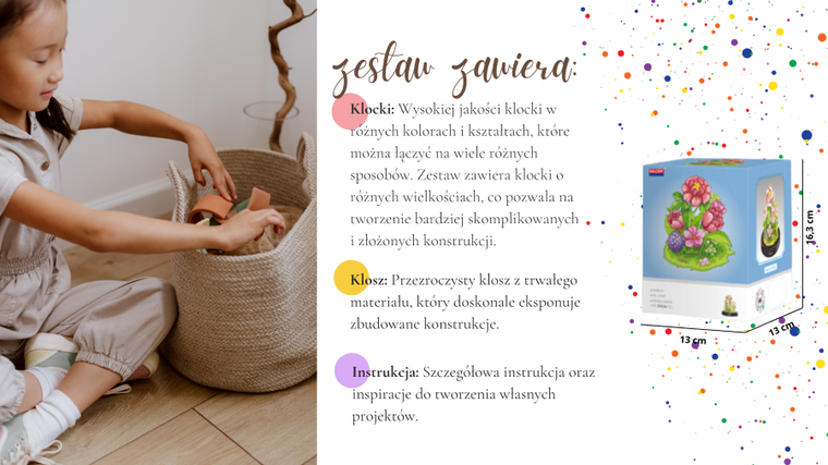 QBI, Jasne róże, klocki konstrukcyjne, 365 elementów