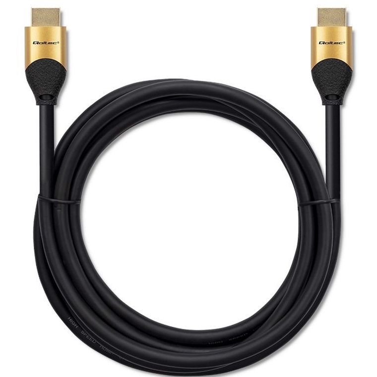 Qoltec, kabel HDMI V2.1 Ultra High Speed, czarny, 8K, 60 Hz, 26 AWG, 5 m