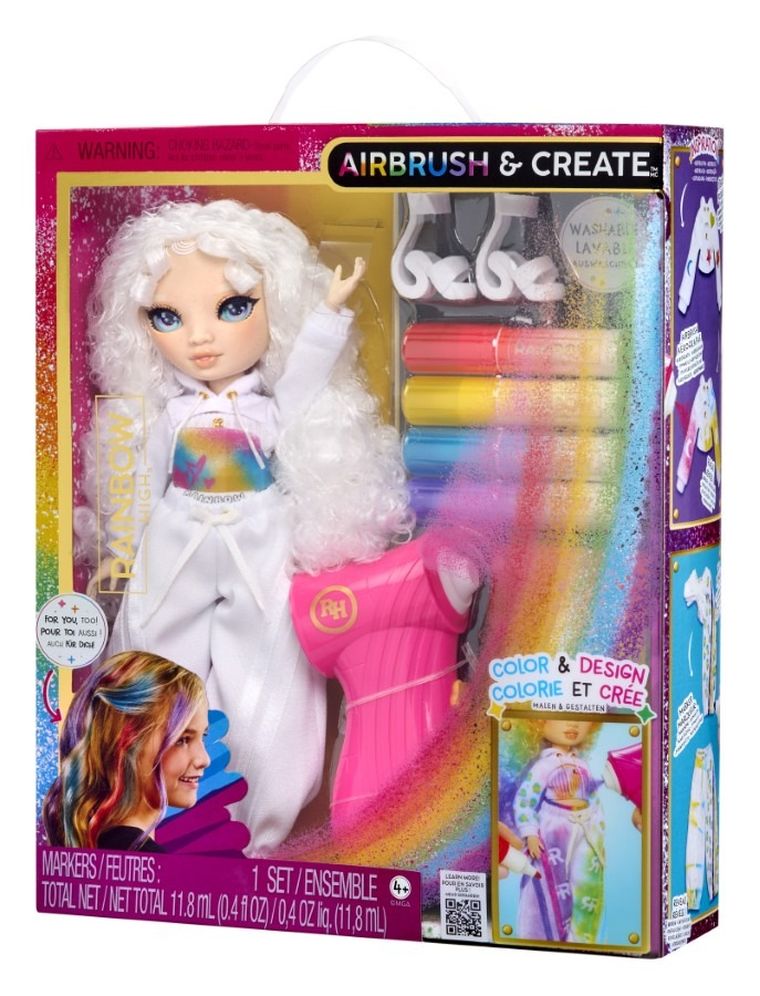 Rainbow High, Air Brush & Create, lalka modowa, Green Eyes