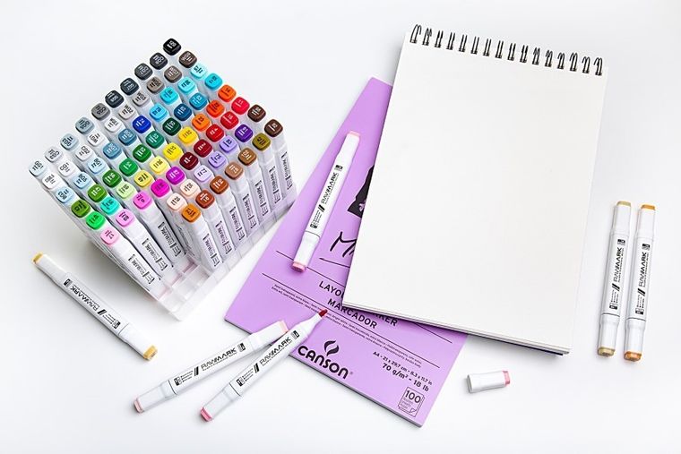 Rawmark, PurePro, promarkery + etui ze stelażem, 80 kolorów