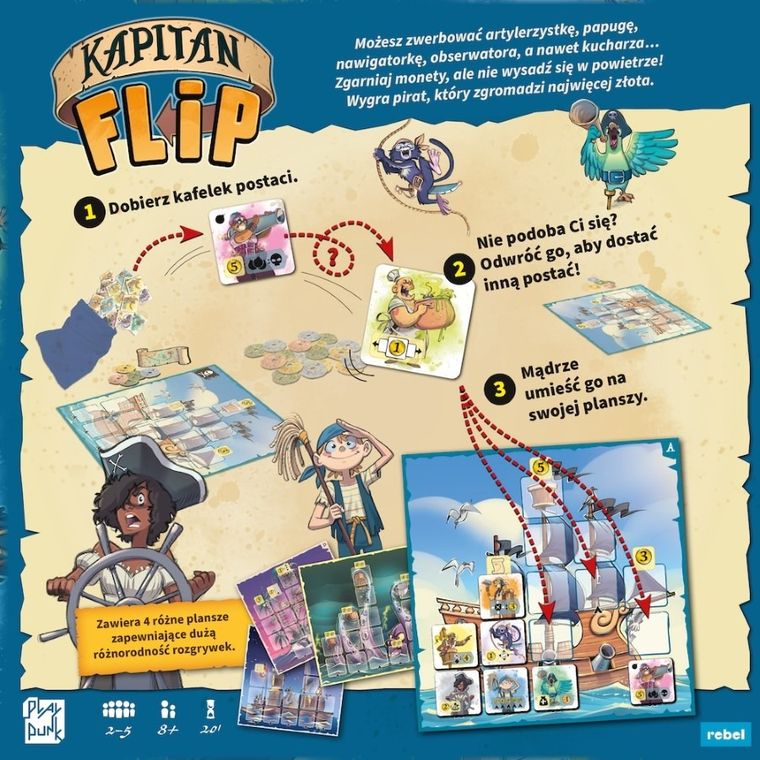 Rebel, Kapitan Flip, gra familijna