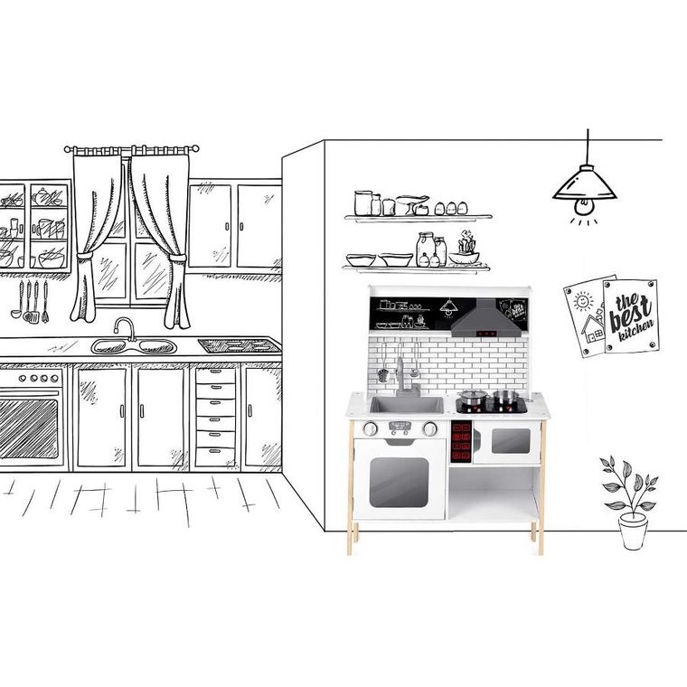 Ricokids, drewniana kuchnia z akcesoriami